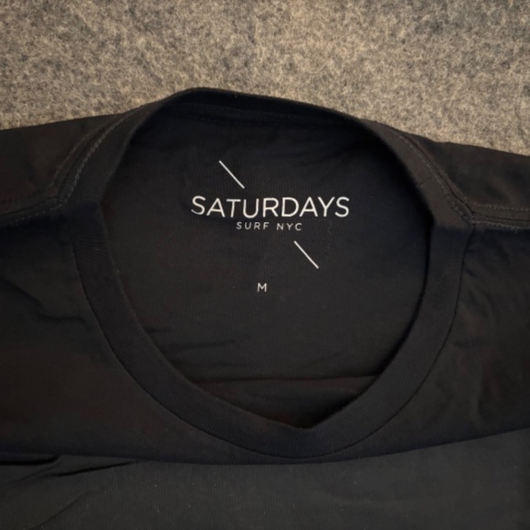 SATURDAYS NYC 2017 "Chest Square Tee" Black S/S T-Shirt - Picture 6 of 9